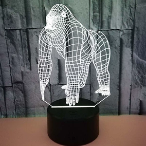 Ночник, светодиодная трехмерная настольная лампа, 3D, дистанционное управление