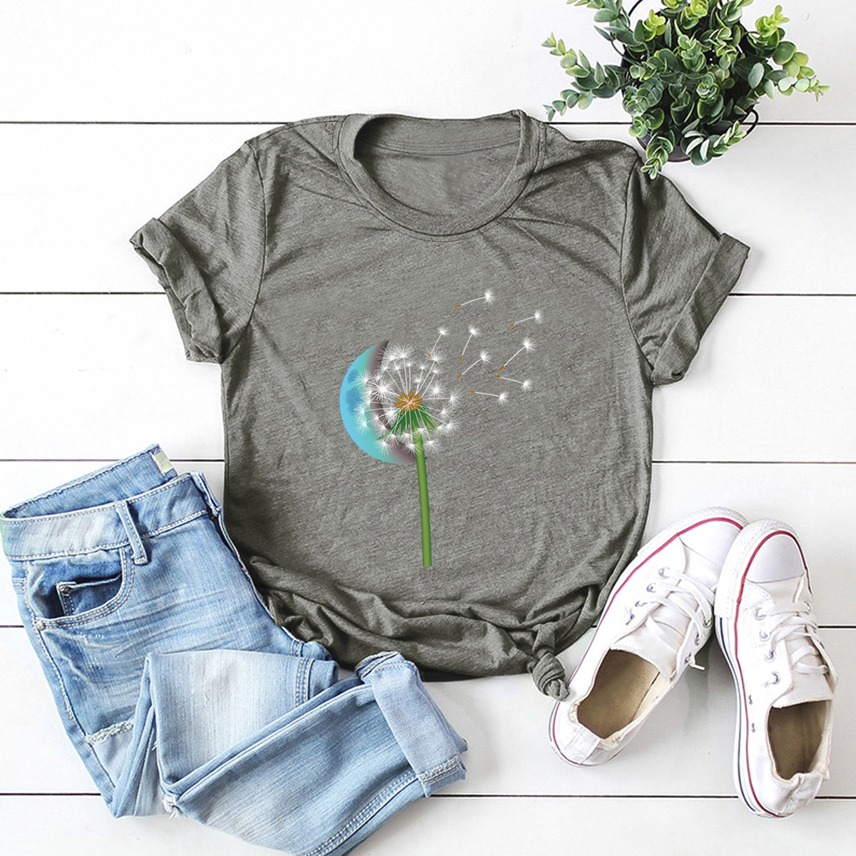 dandelion short-sleeved cotton t-shirt  NSSN15108