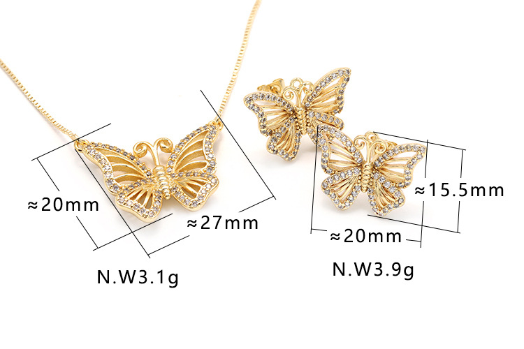 fashion goldplated hollow butterfly earrings wholesalepicture1