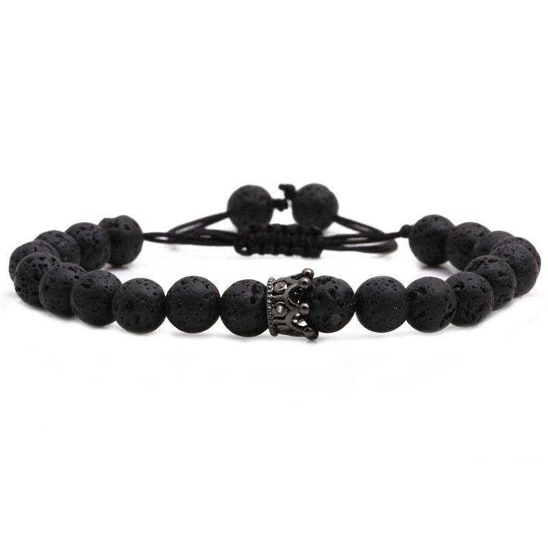 Volcanic Stone Crown Braided Bracelet