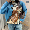 Yun Di Su 2020 new pattern Easy Versatile The Smurfs Cartoon Jacquard weave Sequins Embroidery Sweater 3C3E403