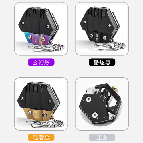Multifunction Tool Hex Coin Knife Folding Knife Outdoor EDC Mini Screwdriver Tool Stainless Steel Keychain