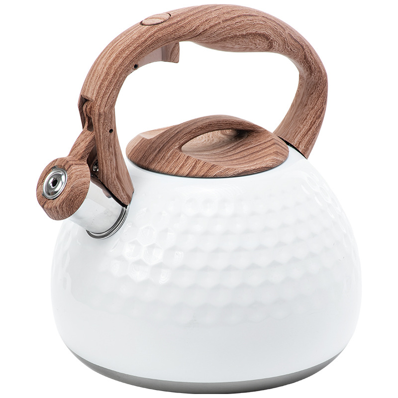 Blanco cóncavo silbato hervidor 2.8L Amazon transfronterizo venta al por mayor Hotel cocina silbato hervidor de gas Universal
