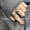 Woven round beads, retro ring, silver 925 sample, on index finger, European style