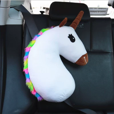 Headrest, car seat belt - white-unicorn-right-seat
