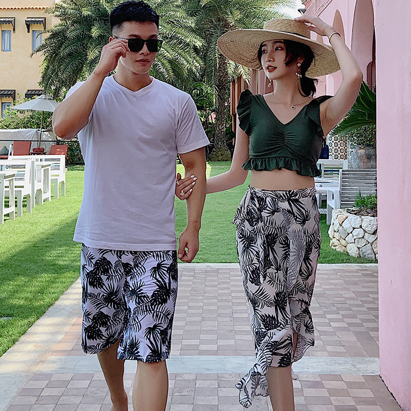 Couple's Swimsuit Suit Couple's Sexy Gather Belly-Covering Slimming Seaside Holiday Beach Pants ins Style Swimsuit