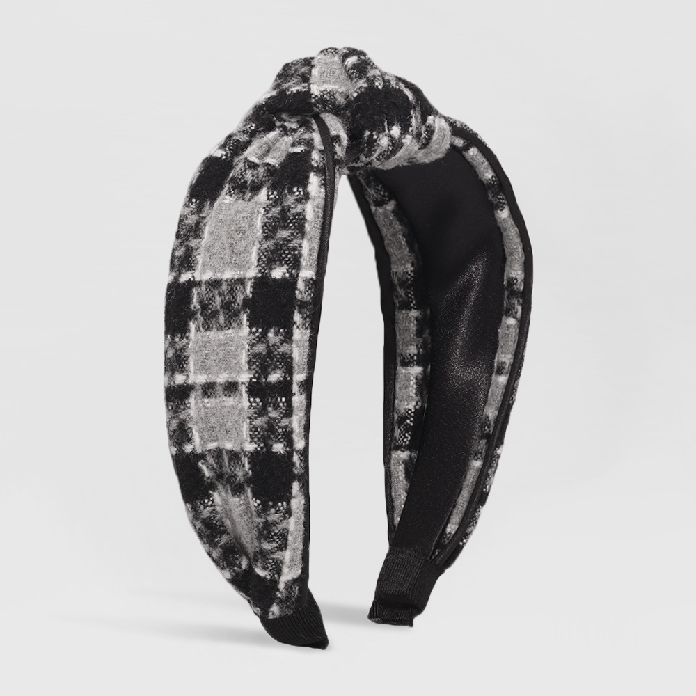 Plaid Hit Color Wide-sided Knotted Headband display picture 11