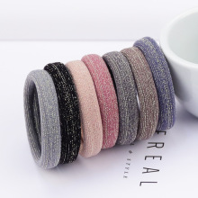 5CM外贸爆款亮丝发圈 高弹力优质素色基础女士发绳皮套厂家批发