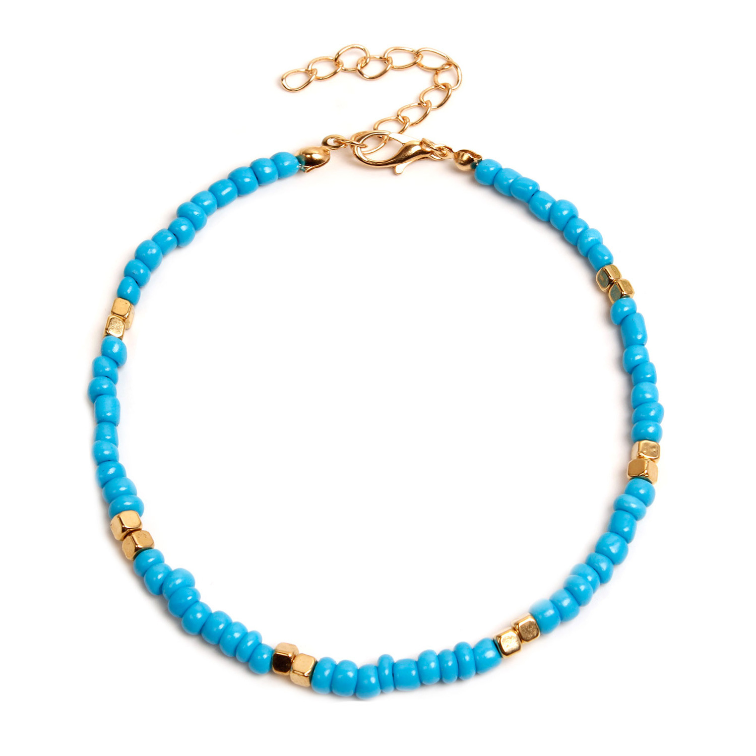 Beaded Design Wholesale Jewelry Vacation Color Block Bead Anklet