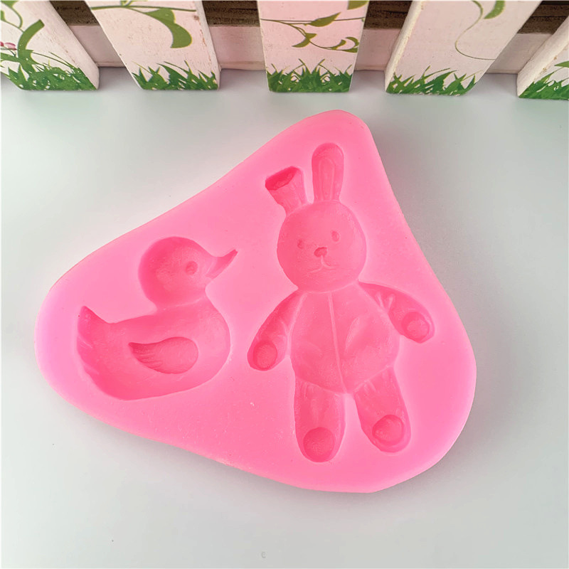 Кролик утка силиконовая форма для животных Sen Baby Sugar Сухие Пешт для выпечки силиконовая форма для капель