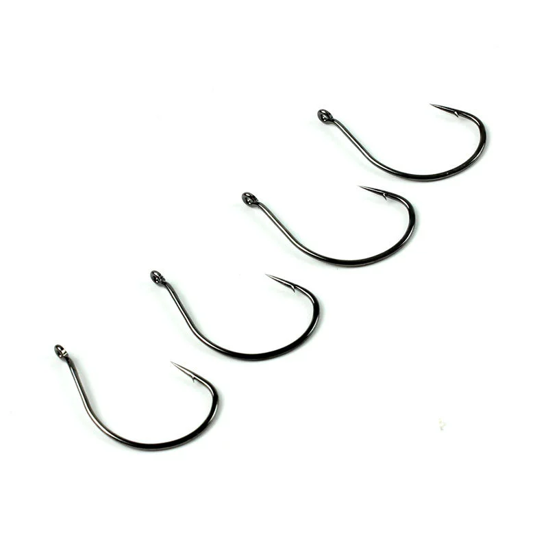 Крючок Wacky Hook (Luya) одиночный смещенный крючок для рыбалки, тонкая проволока, широкая щель, 9 шт (размеры 1/0–2)