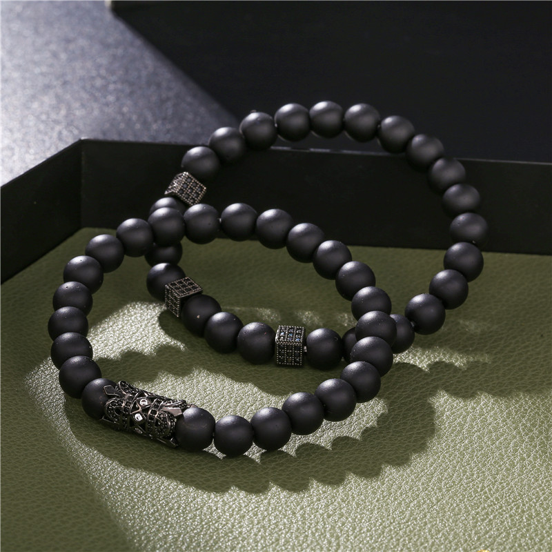 New fashion 8mm micro inlaid zircon round tube dice suit bracelet wholesale