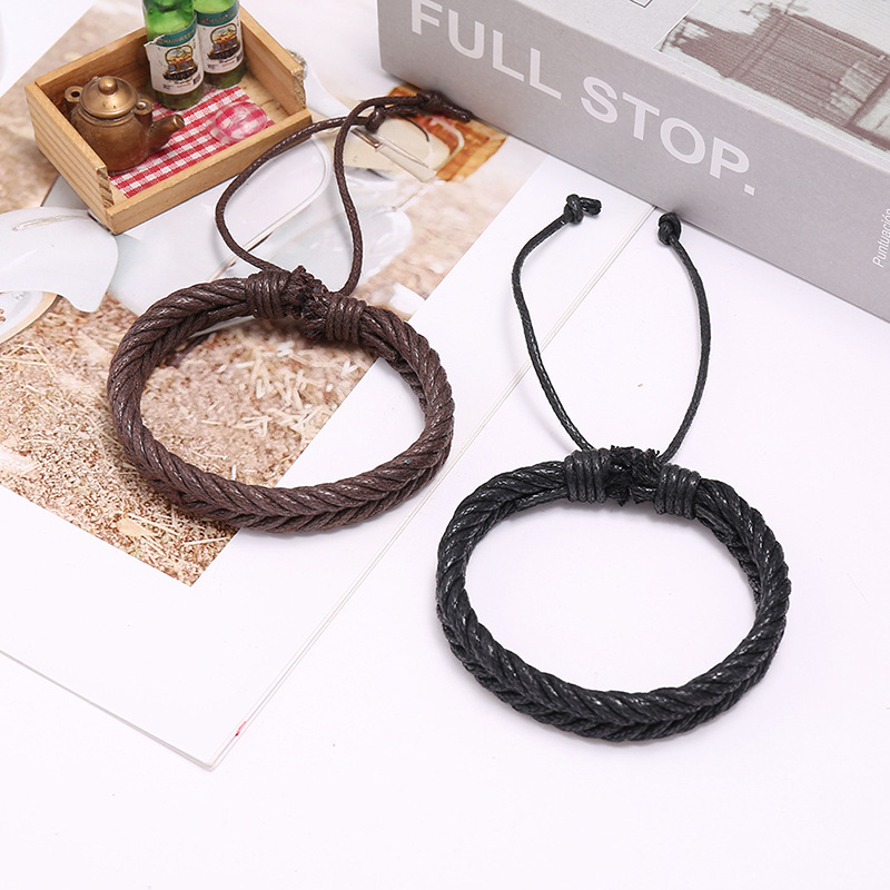 hand-woven wax thread retro bracelet