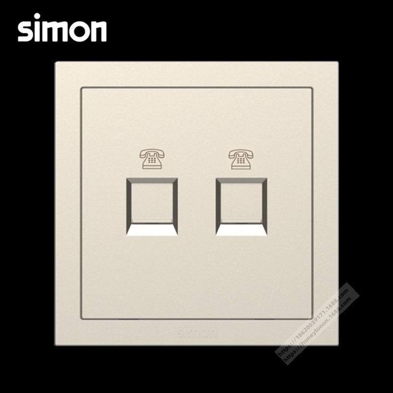Simon/西蒙 M6系列 二位电话插座(香槟金) 555224-46