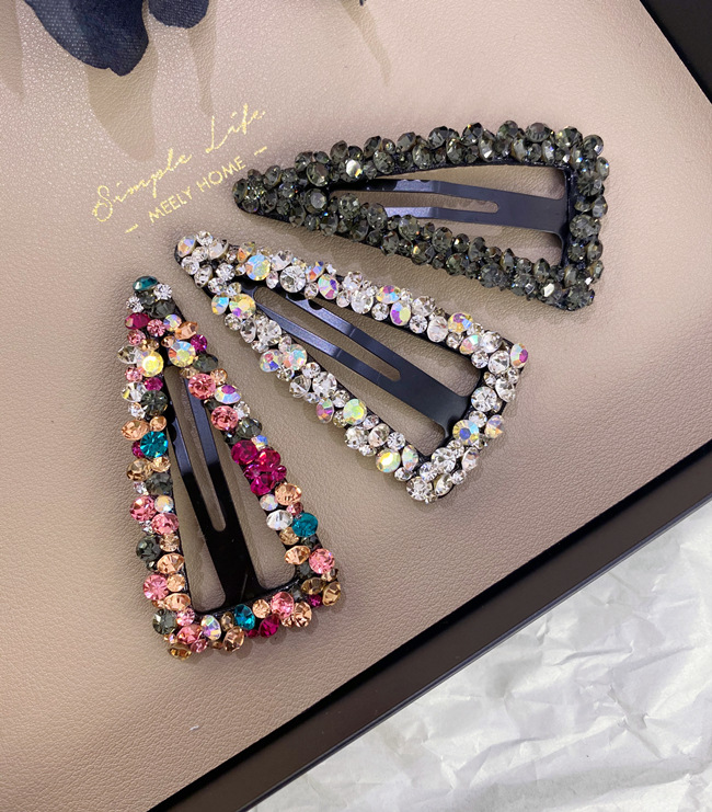 Korean Rhinestone Bb Hairpin No Trace Crystal Hollow Water Drop Square Triangle Super Flash Bangs Hairpin Hair Accessories Wholesale Nihaojewelry display picture 23