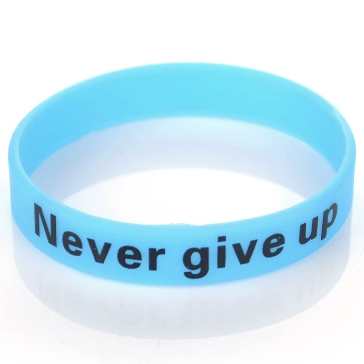 NEVER GIVE UP will never give up the silicone bracelet and the wristband circle
