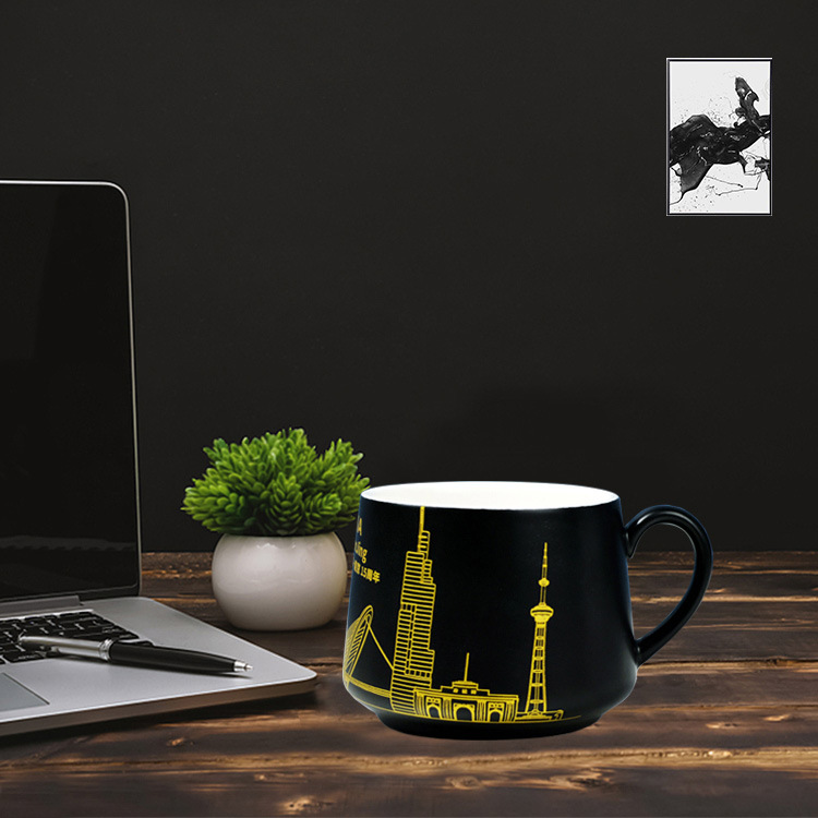 网红陶瓷杯不规则马克杯礼盒促销礼品杯子定制logo批发咖啡杯套装|ms