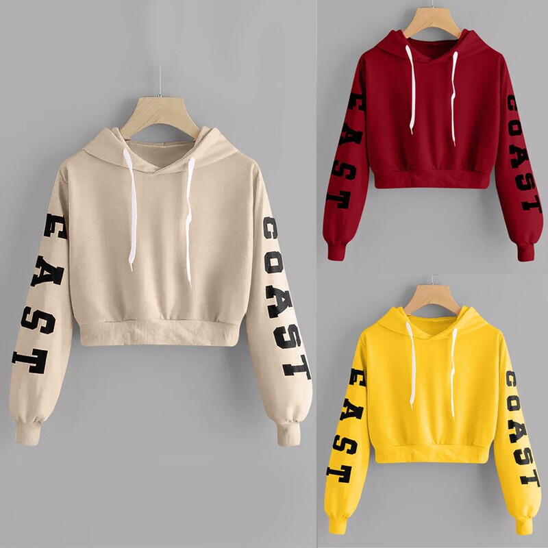 Cross-border European and American Autumn and Winter Short Sweater Women's Long-sleeved Loose Hooded Printed Sexy Top Fashion Large Size Women's Clothing Cross-border European and American Autumn and Winter Short Sweater Women's Long-sleeved Loose Hooded Printed Sexy Top Fashion Large Size Women's Clothing