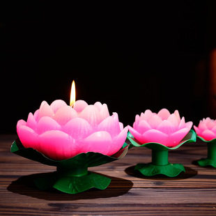 Lotus Lamp Candle Lotus Flower Candle Buddha Hall Supplies Желание восстановить при свечах красное масло Длинное яркое светиль