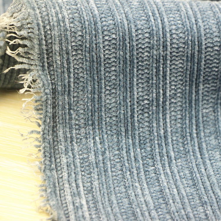 Knit Weft Coarse Polyester Chenille Rib Velvet Velour Fabric