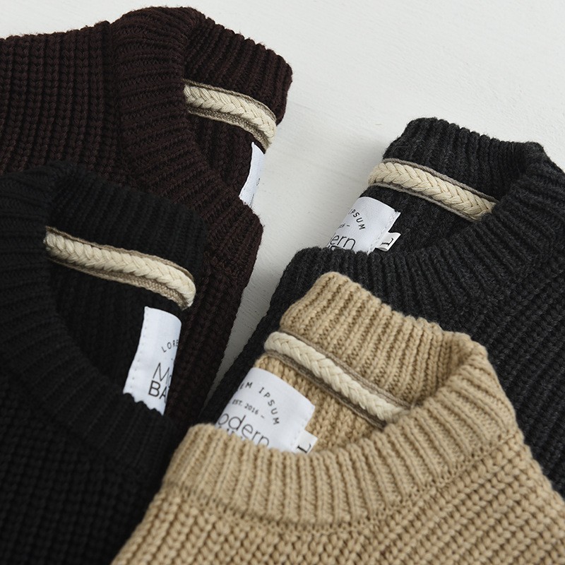 男款毛衣秋冬加厚套头针织衫日系保暖潮流港风潮牌休闲衫圆领卫衣|ru