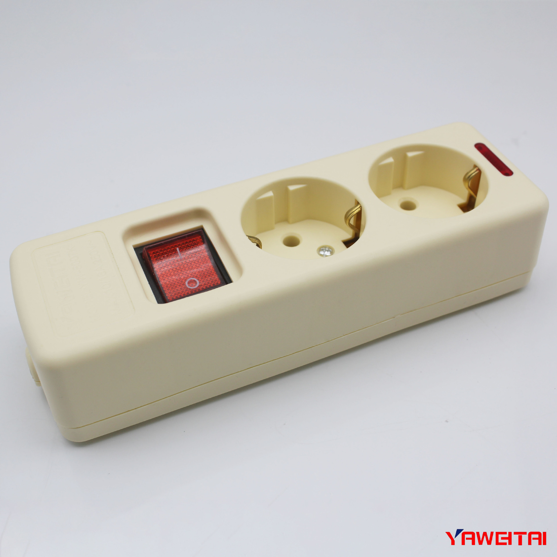 欧式二位/两孔移动插座带开关带线 印尼插座