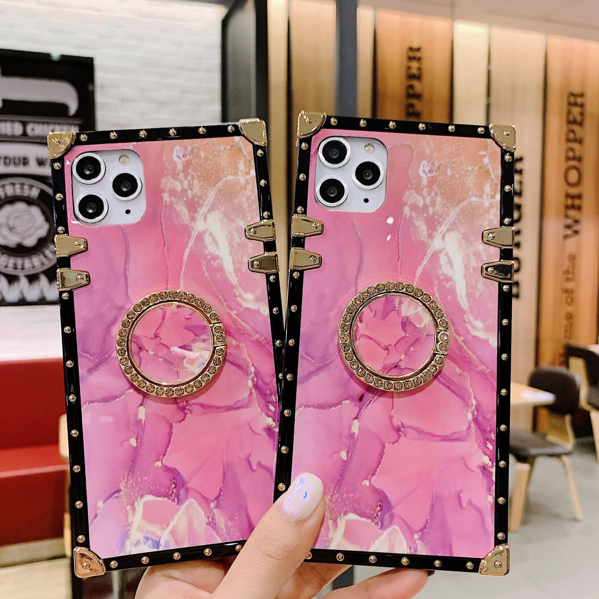 Retro Marble Pattern Bracket Mobile Phone Case Wholesale Nihaojewelry display picture 7
