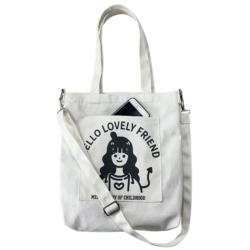 Bolso de lona femenino crossbody estudiante japonés versátil coreano Harajuku ulzzang chica ins hombro bolsa de mensajero de lona