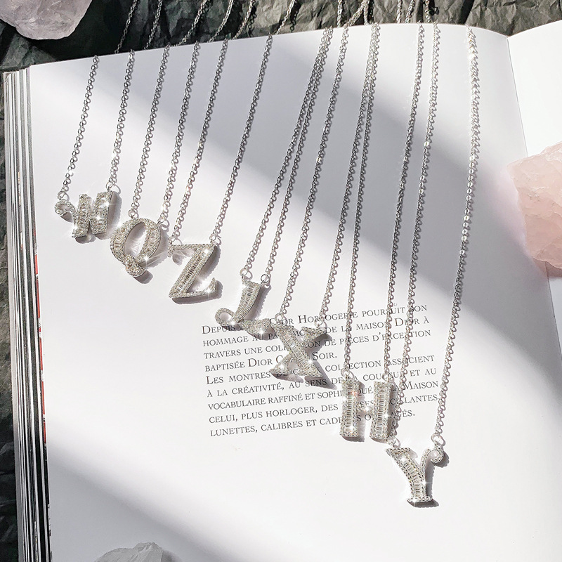 Elegant Brief Sterling Silber Überzug Zirkon Halskette Mit Anhänger display picture 2