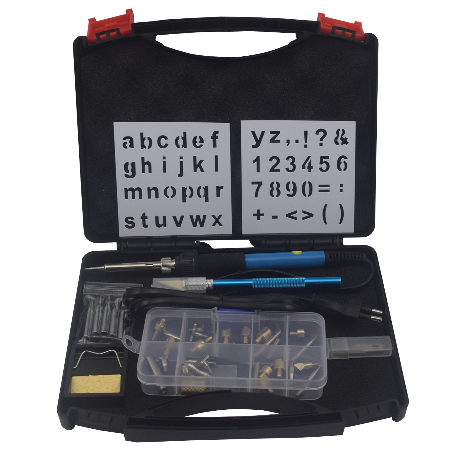 欧规雕刻烙铁 电烙铁套装28件可调温烙画笔 烙画笔套装110V烙画笔