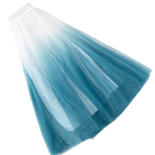 Modern square dance clothing, new mesh gradient skirt, basic training ballet training clothing, adult dance performance clothing