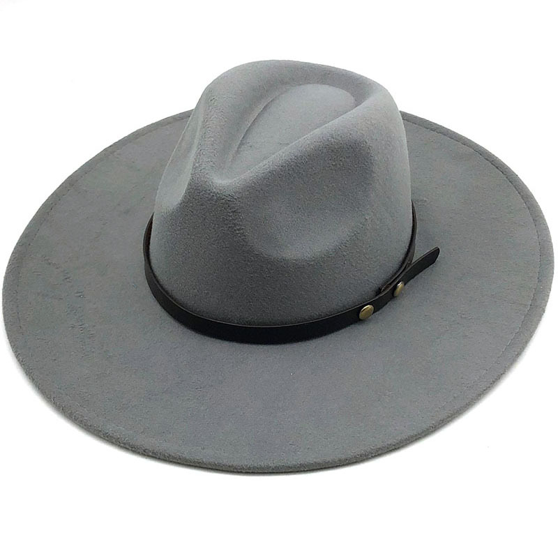 New Solid Color Woolen Big Brim Jazz Top Hat Wholesale Nihaojewelry display picture 4