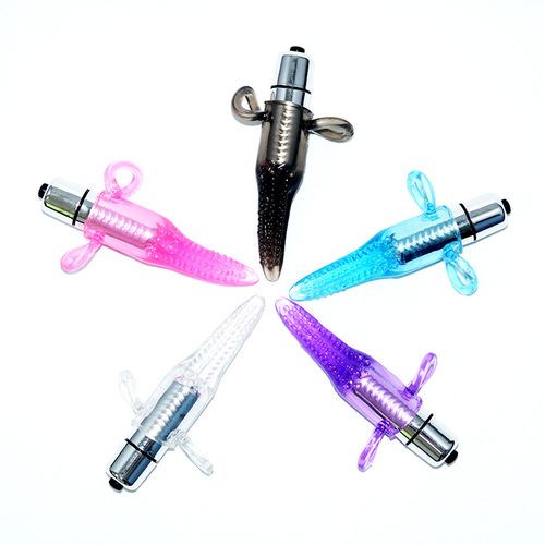 5-color finger vibrating sleeve, handheld G-spot vibrating small tongue, vaginal tongue masturbation device, adult sex toy
