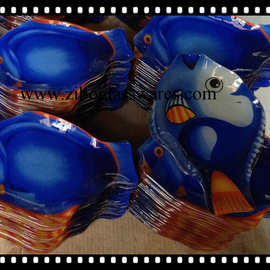 7件套鱼形热弯变形烤花玻璃盘客户图片