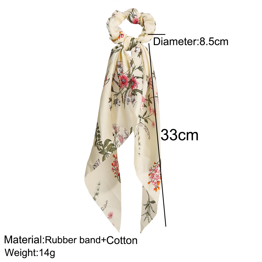 Korean Hair Scrunchies Fashion New Floral Hair Ring Streamer Wild Ponytail Large Intestine Ring Headdress Wholesale Nihaojewelry display picture 1