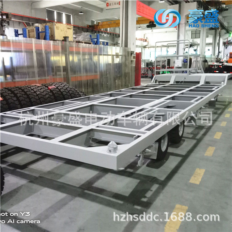 【质保一年】豪盛8吨 平板拖车 拖挂车 板车 带刹车 随车站立位