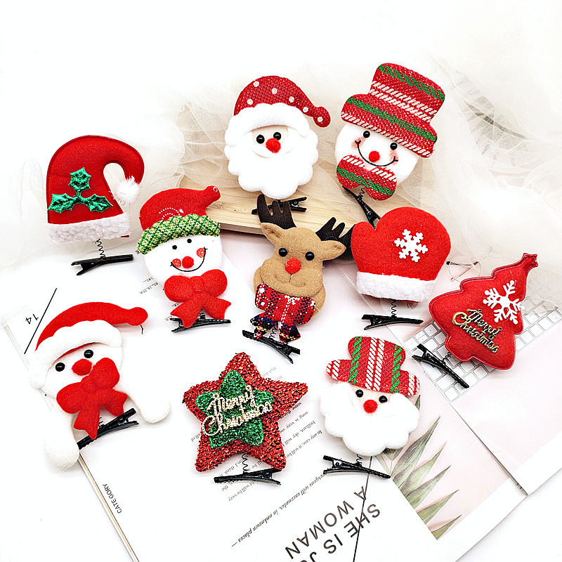 Christmas children Hairpin kindergarten festival activity Spring gift the elderly Snowman Jewelry