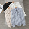 spring clothes new pattern bow Frenum lady Long sleeve shirt Satin Ribbon Occupation temperament fashion commute jacket