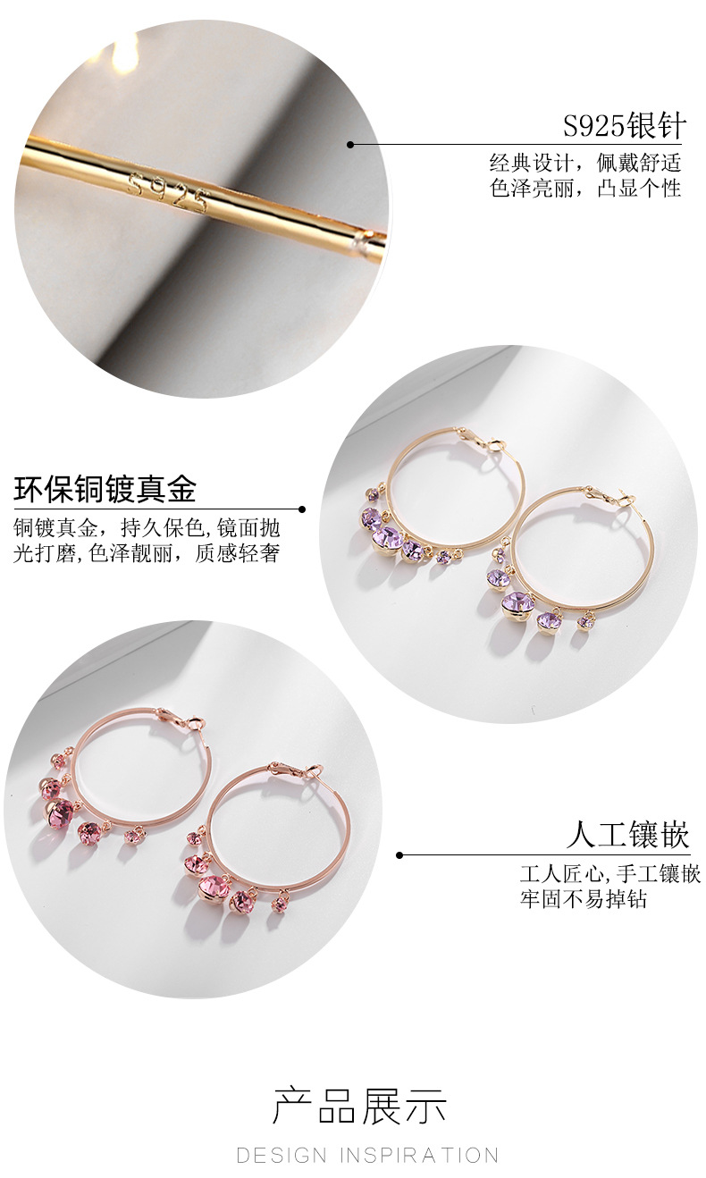 Fashion Jewelry Rose Gold Trend Fashion Large Circle Retro Earrings Exaggerated Design Earrings Wholesale Nihaojewelry display picture 4