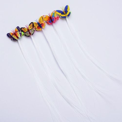 Factory direct sales colorful butterfly luminous braids LED flash fiber optic fake braids luminous hair braids stall goods