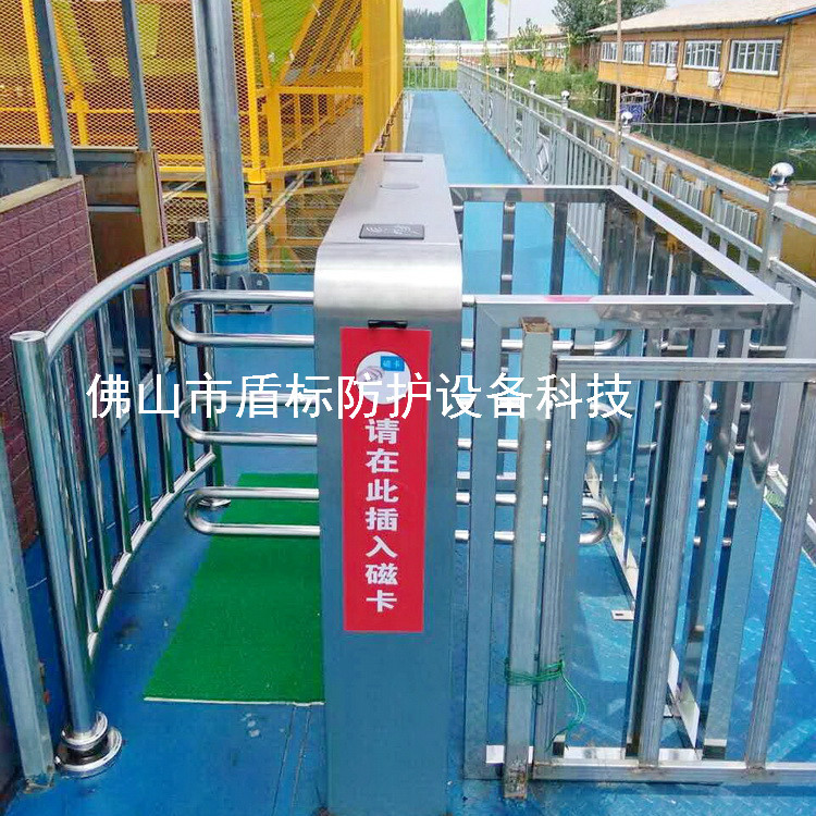 智能半高转闸景区车站单向门禁不锈钢人行道闸十字旋转挡闸出入门