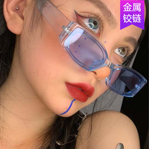 Cross-border supply candy color small square frame sunglasses 2020 new style European and American women's color transparent sunglasses trendy