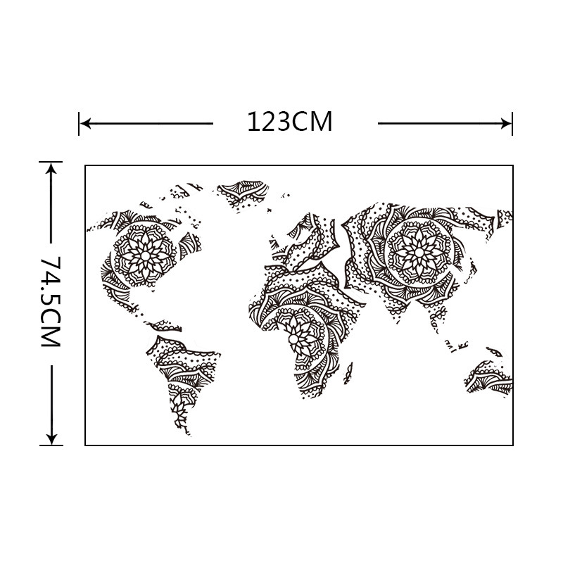 New Simple Lotus Totem Seven Continents Land Plate Wall Stickers display picture 2