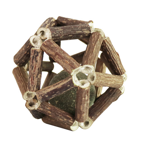 Pet Supplies Amazon Wooden Polygonum Exquisite Ball Cat Toy Wooden Polygonum Mint Ball Bell Ball