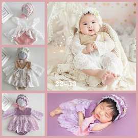 儿童摄影影楼宝宝拍照衣服新生儿满月百天照写真照相造型公主裙子