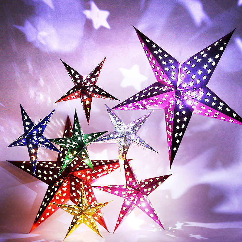 Five-pointed star ancient style lantern ornaments Mid-Autumn Festival New Year lantern paper lantern red lantern wedding festive small decorative chandelier