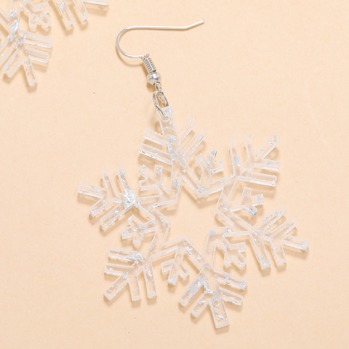 Snowflake Six Pointed Star Pendant Earrings display picture 3