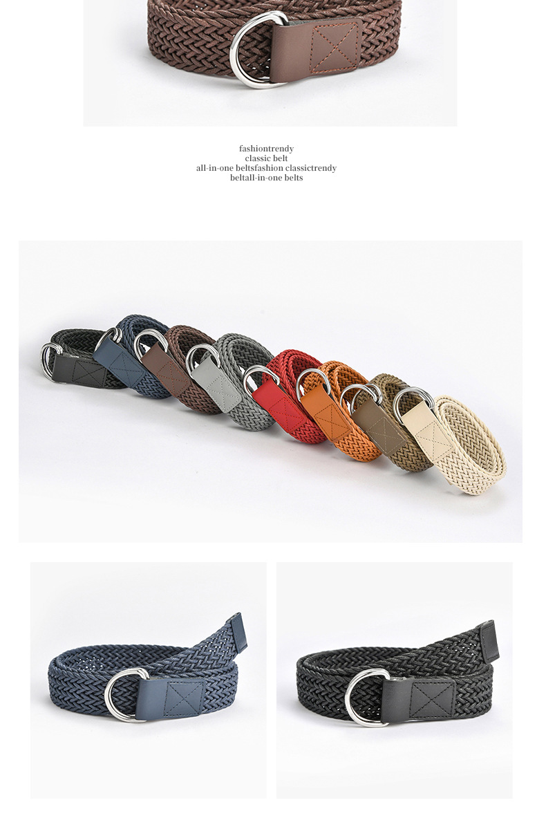 Double Buckle Braided Retro Belt display picture 4