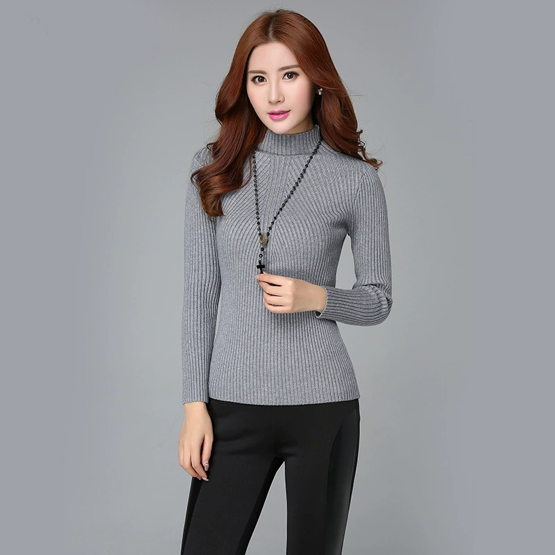 Demi-season fitted sweater, elastic long-sleeve