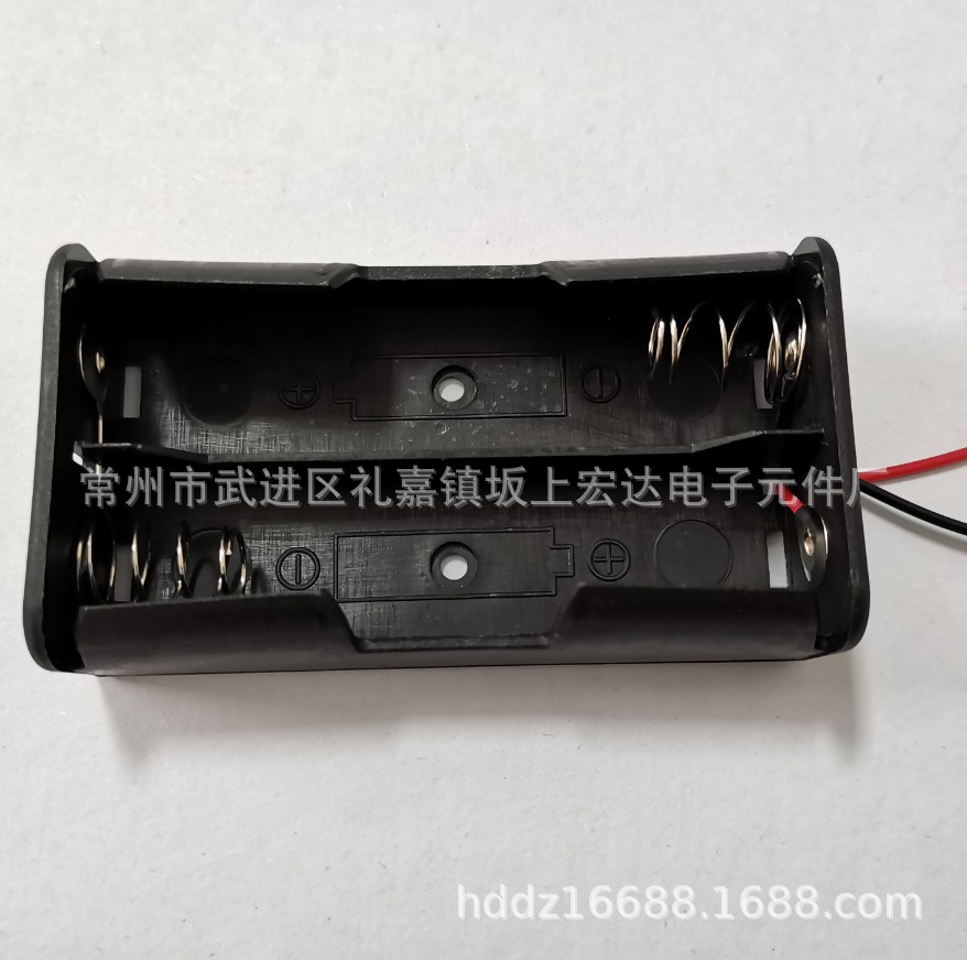 两节18650电池盒优质无盖带红黑线约15cm玩具配件充电宝锂电池